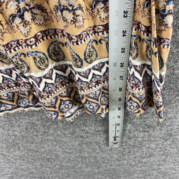 Olivia Matthews Dress Women S Small Beige Striped Shift Short 3/4 Sleeve Rayon - Picture 8 of 9